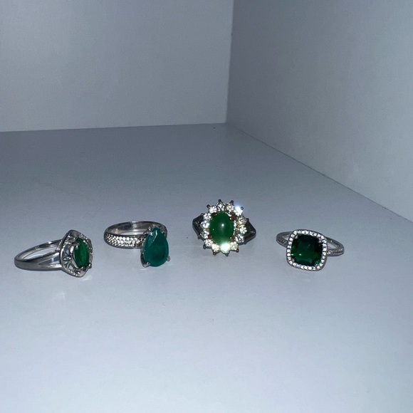 Emerald rings set - Picture 2 of 4